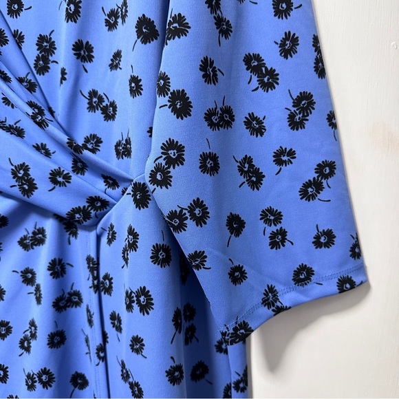 Talbots Blue Floral Jersey Faux Wrap Dress Womens Plus Size 2X NWT Spring Office - Picture 8 of 17